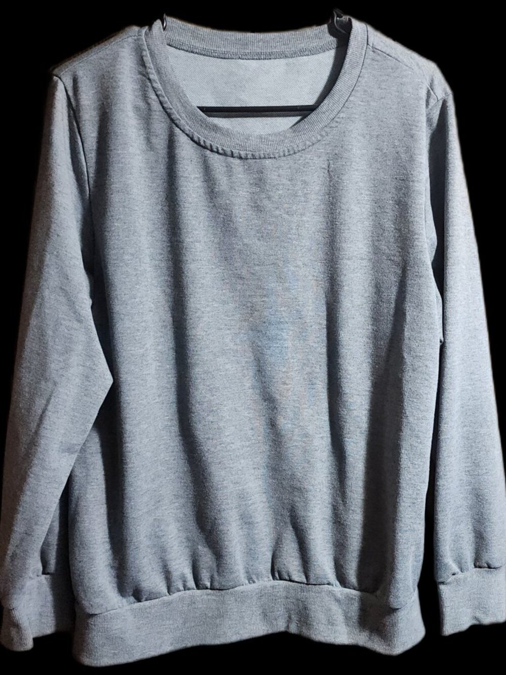 Basic Grey Long Sleeve Crewneck Pullover Sweatshirt Casual Basics Size XL